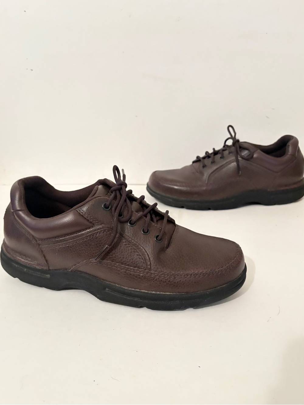 Rockport Ridgefield Eureka Brown Leather Oxford Comfort Walking Shoes Wide Width